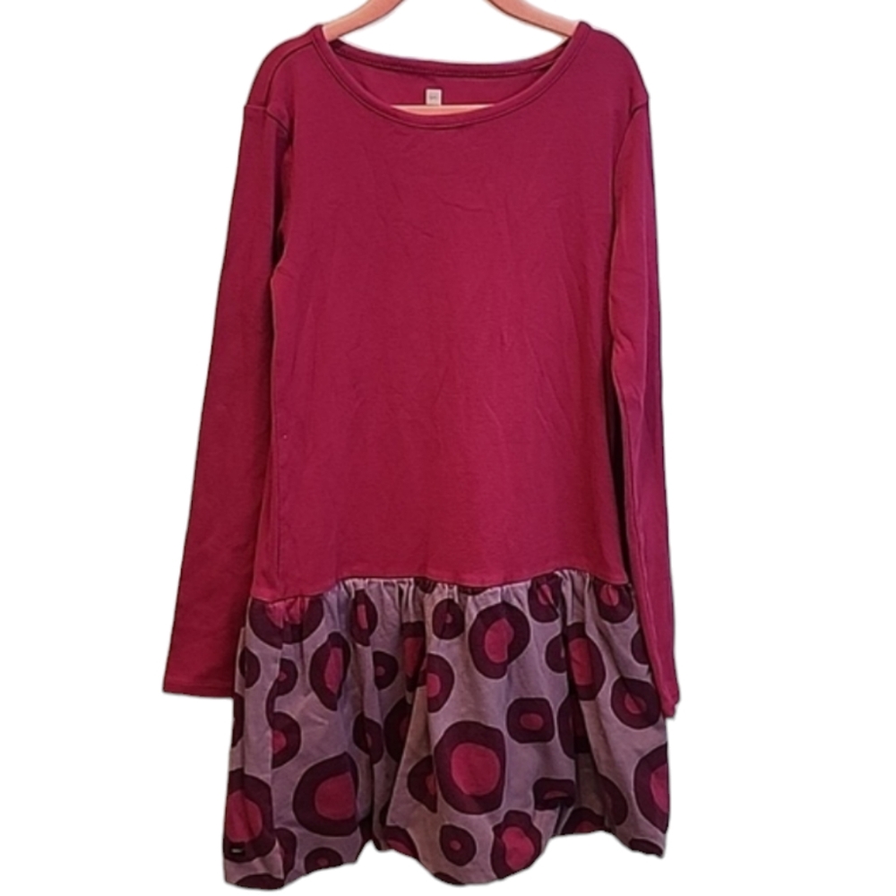 Tea Collection Pink and Purple Drop Waist Bubble Skirt Dress 8